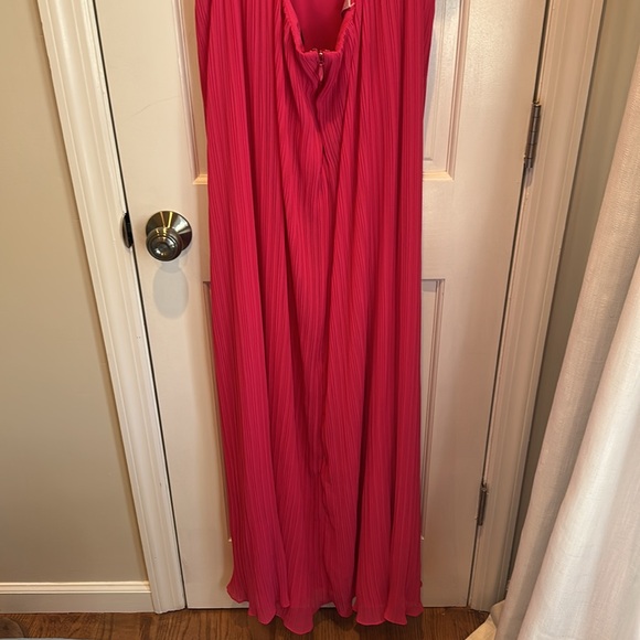 BCBGMaxAzria Pink Pleated Sundress Scoop Neck - Picture 4 of 6
